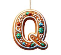 Générique 26 ornements de l'alphabet pour arbre de Noël, pendentif lettre initiale M en forme de canne à sucre avec motif de baies, mini décorations suspendues pour fête DIY (G, One Size)