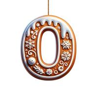 Générique 26 ornements de l'alphabet pour arbre de Noël, pendentif lettre initiale M en forme de canne à sucre avec motif de baies, mini décorations suspendues pour fête DIY (E, One Size)