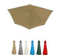 Générique 270cm Toile De Rechange pour Demi-Parasol, Polyester pour Terrasse, Jardin, Balcon Piscine, Seulement La Toile du Parapluie(Khaki)