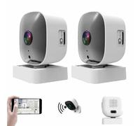 Générique 2k Security Camera Color Night Vision,24/7 Recording & Smart Alerts Easy Install,Wi-FI Cameras Wireless Indoor,120° Panoramic Wide Angle View,Window Camera for Home Security (2pcs)