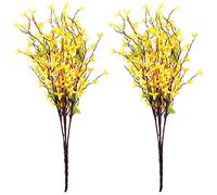 Générique 2Pack Soie Artificielle Forsythia Fleur pour Porte D'entrée Fleurs De Jasmin Home Party Jour De Mariage Simulation Décoration Murale Jaune Miniatures Mix (Yellow, One Size)