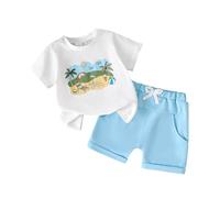 Générique 2PC Enfants Complet D'éTé Nouveau-Né Manches Courtes Holiday Style Pattern T-Shirt Et Shorts Ensembles De VêTements BéBé Ensembles VêTements Enfants Outfits 2026