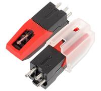 Générique 2pcs Aiguilles de Phonographe Remplacement pour Platine Vinyle Noir en Abs, Stylet Métallique Facile à Installer, Accessoire pour Tourne-Disque et Lecteur Vinyle