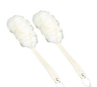 Générique 2pcs Brosse Corporelle Blanche avec Manche Long en Pe Nettoyage Facile du Dos, Exfoliation Quotidienne