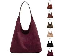 Générique 2PCS Brown Suede Bag - Women's Shoulder Hobo Bags Built-in small SuedePurse, for Work Everyday (Purple)