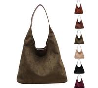 Générique 2PCS Brown Suede Bag - Women's Shoulder Hobo Bags Built-in small SuedePurse, for Work Everyday (Green)