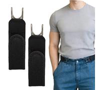 Générique 2PCS Buckleless Tactical Metal Hook Elastic Belt, Adjustable No-Buckle Belt for Men Women, Outdoor Work Daily Jeans Pants Side Belts (Black)