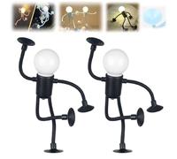 Générique 2pcs Changeable Shape Light Bulb Man Night Light,Funny Sportsman Night Light,Diy Suction Cup Bendable Desk Lamp,Decompression Ornaments For Bedroom Bathroom Hallway Decorations (B+B)