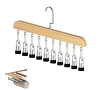 Générique 2pcs Closet Organizer with 10 Clips - Space Saving Hanging Closet Organizer, Legging Organizers for Closets, Adjustable Stainless Steel (White,1PCS)