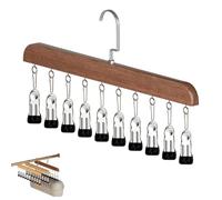 Générique 2pcs Closet Organizer with 10 Clips - Space Saving Hanging Closet Organizer, Legging Organizers for Closets, Adjustable Stainless Steel (Brown,1PCS)