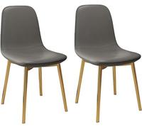 Générique 2PCS Dining Chair,PU Upholstered Household Steel Foot Bedroom Simple Scandinavian(B)