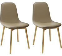 Générique 2PCS Dining Chair,PU Upholstered Household Steel Foot Bedroom Simple Scandinavian(F)