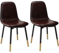 Générique 2PCS Dining Chair,PU Upholstered Household Steel Foot Bedroom Simple Scandinavian(O)
