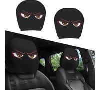 Générique 2PCS Funny Cartoon Car Headrest Covers, 11×10 in Cute Funny Cartoon Big Eyes Car Headrest Covers, Auto Interior Accessories Decoration for Cars Vans Trucks (C)