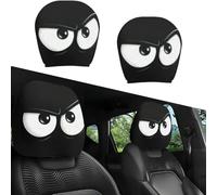 Générique 2PCS Funny Cartoon Car Headrest Covers, 11×10 in Cute Funny Cartoon Big Eyes Car Headrest Covers, Auto Interior Accessories Decoration for Cars Vans Trucks (D)