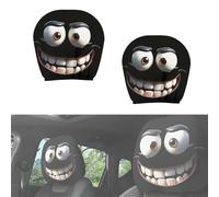 Générique 2PCS Funny Cartoon Car Headrest Covers,Big Eyes Head Rest Cover, Cute Funny Cartoon Eyes Car Headrest Covers Cars Seat Head Rests Protector for Auto Front Seat Rest Decoration (1Pair)