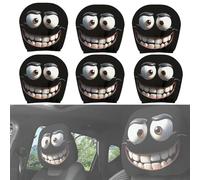 Générique 2PCS Funny Cartoon Car Headrest Covers,Big Eyes Head Rest Cover, Cute Funny Cartoon Eyes Car Headrest Covers Cars Seat Head Rests Protector for Auto Front Seat Rest Decoration (3Pair)