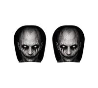 Générique 2pcs Ghost Face Car Headrest Cover Scary Elastic Seat Headrest Protector Halloween Car Decor Interior