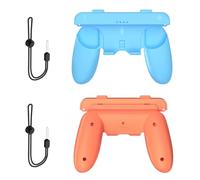 Générique 2PCS Hand Grips Pour Switch 2 J-Con, Poignée de Contrôleur Gauche Droite Etui de Poignée Ergonomique Poignée de Manette de Jeu Support avec Sangle (Orange-Bleu)
