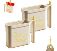 Générique 2PCS Instant Noodle Bowl Holder, Direct Immersion Ramen Cup with Heat-Resistant Handle, Drainage Ventilation & Fork Storage, Portable Instant Noodles Maker for Busy People (2*Beige)