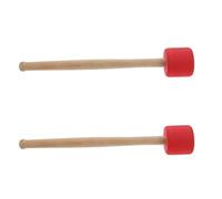 Générique 2pcs Maillets de Tambour Rouge Tête en Mousse Solide et Manche en Bois, Légers et Portables, pour L'enseignement Pratique Batterie