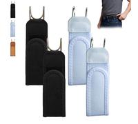 Générique 2pcs Metal Hook Elastic Belt, No Buckle Belts for Men, Buckleless Belts, Invisible Stretch Belts, Adjustable Side Belt, Unisex Buckle, Easy to Use (Black * 2+White * 2)