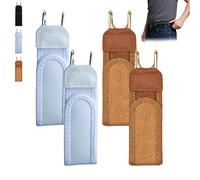 Générique 2pcs Metal Hook Elastic Belt, No Buckle Belts for Men, Buckleless Belts, Invisible Stretch Belts, Adjustable Side Belt, Unisex Buckle, Easy to Use (White * 2+Brown * 2)