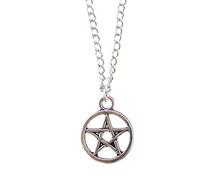 Générique 2pcs mode unisexe étoile cercle pentagramme pendentif collier couple cadeau de noël Manipulateurs professionnels