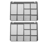 Générique 2pcs Palettes de Maquillage Vides Magnétiques en As Argentées avec Plateau et Couvercle Transparent, Faciles à Ranger et Résistantes aux Chocs pour Maquillage Ado