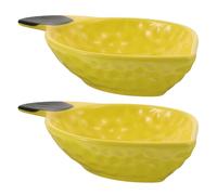 Générique 2pcs Plat Céramique Jaune de Fruit, Bols à Sauce Charmants et Polyvalents, Design Élégant et Taille pour Apéritifs et Condiments