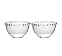 Générique 2pièces Bol Verre Transparent Petit Format Bol Multi-usages pour Sauce et Condiments Décoratifs avec Perles pour Maison Restaurants et Cadeaux