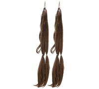 Générique 2pièces Extensions de Queue de Cheval Tressée Femme Style Enroulé Fil Haute Température Texture Naturelle et Douce Facile à Attacher sans Compétences Professionnelles Mélange