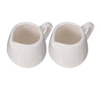 Générique 2pièces Lot de Mini Pots à Lait Céramique Blanche avec Poignée Crémier Anti-goutte pour Sauces et Condiments Ustensile Cuisine Pratique pour Repas Maison et Barbecue