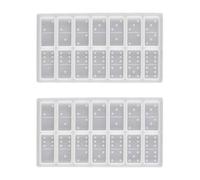 Générique 2pièces Moules Silicone Domino pour Résine Époxy DIY Cavités Flexibles Réutilisables Moule de Coulée Créatif Léger et Facile à Nettoyer