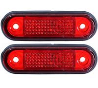 Générique 2x LED Feux de Gabarit Position Arrière Montage Encastrée Rouge 24V Feux de Dégagement 75 * 22mm pour Camion Remorque