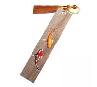 Générique 2x Signets En Bois Chanceux Lecture Livre Marqueur Carnet Planificateur Koi Carpe Cadeau pour Femmes Hommes Décor