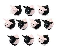 Générique 2x1cm Micro-Paysage décoratif Mouton en résine 10 Paquets 5 en Noir et Blanc 10 Pcs résine Artificielle modèle Mouton fée Jardin Ornements Miniature Petit Mouton Bonsaï