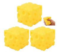 Générique 3/2/1 pièce Statue de Fromage Jaune, Figurine de Bloc de Fromage Fantaisie, Mignonne Boule de Fromage, Figurine de Cube Moulable, , Petit Cadeau pour Hommes et Femmes