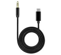 Générique 3.5mm Audio Cable, Type C Headphone Cord, Shielded Flame-Retardant Wire, Aluminum Alloy Plug, Ideal for Car Phone Travel Home Use, 3.3 Feet, Black Color, 1 Piece