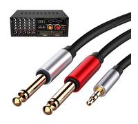 Générique 3.5mm to Two 6.35mm Cable, Stereo to Mono Adapter, 1.5m Audio Splitter, Signal Noise Reduction, Reinforced Jacket, for Studio Gear, DJ Equipment, Keyboard, Live Performance