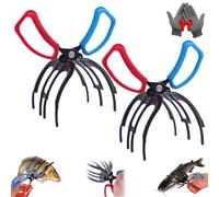 Générique 3 Claw Fish Gripper, 2026 New Fishing Pliers Gripper, Anti-Slip Fish Grabber Tool Metal CatchFish Control Clamp Fishing Accessories, MetalFishing Gifts for Men (2*Three Claws)