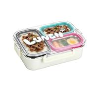 Générique 3 Compartment Lunch Box, Stainless Steel Food Container, 8.46 Inches Box with Solid Build, Leak Proof Silicone Sealing, Organizing Device with Divided Style Adult Lunch for School Picnic