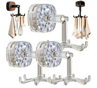 Générique 3 crochets rotatifs à 360° pour ustensiles de cuisine, blanc | Crochet de Rangement Multi-Griffes Suspendu pour Louches, Cuillères, Fouets et Petits Outils de Cuisine