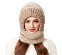 Générique 3 en 1 Tricoté Bonnet éCharpe Femme, Bonnet 3 en 1 avec éCharpe Et Masque, Cache-Cou avec Couvre-Visage,Chaud, pour La RandonnéE, Les Voyages, Le Ski,VéLo,Snowboard