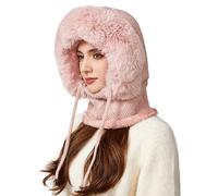 Générique 3 en 1 Tricoté Bonnet éCharpe Femme, Bonnet 3 en 1 avec éCharpe Et Masque, Cache-Cou avec Couvre-Visage,Chaud, pour La RandonnéE, Les Voyages, Le Ski,VéLo,Snowboard