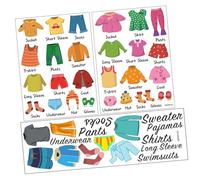 Générique 3 feuilles Étiquettes Autocollantes pour Tri des Vêtements Garçon Fille Stickers Réfléchissants pour Armoire et Penderie Décor Mural Pratique pour Chambre Garçon et Fille