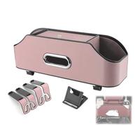 Générique 3-in-1 Car Backseat Organizer, Multifunctional Car Seat Back Storage Box with Tissue Holder, Cup Holder & Hooks, Waterproof Leather for All Vehicles (Pink)