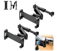 Générique 3-in-1 Car Headrest Tablet Holder, Backseat Car Headrest Tablet Holder, 360 Degree Rotation, Extendable and Foldable, for Travel (Black*2)