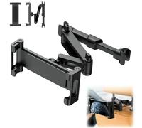 Générique 3-in-1 Car Headrest Tablet Holder, Backseat Car Headrest Tablet Holder, 360 Degree Rotation, Extendable and Foldable, for Travel (Black)