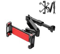 Générique 3-in-1 Car Headrest Tablet Holder, Car Headrest Tablet Phone Holder, Adjustable Backseat Mount, Extendable and Foldable, 360 Degree Rotation for Travel (Red)